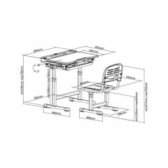 Комплект парта + стул трансформеры Cantare Grey в Тюмени - tumen.mebel24.online | фото 9