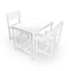 Детский растущий комплект стол и два стула  Я САМ "Лофт" (Белый, Белый) в Тюмени - tumen.mebel24.online | фото 2