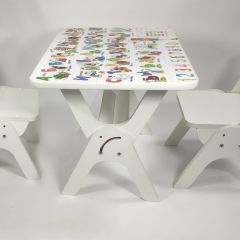 Детский растущий стол-парта и два стула Я САМ "Умка-Дуо" (Алфавит) в Тюмени - tumen.mebel24.online | фото