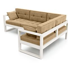 Диван угловой Д-4 Правый (Беж/Белый) в Тюмени - tumen.mebel24.online | фото 2