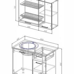 Кухонный гарнитур Антрацит 1000 (Стол. 26мм) в Тюмени - tumen.mebel24.online | фото 2