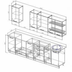 Кухонный гарнитур Антрацит 2800 (Стол. 26мм) в Тюмени - tumen.mebel24.online | фото 2