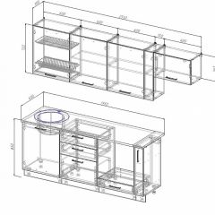 Кухонный гарнитур Лофт 2550 (Стол. 26мм) в Тюмени - tumen.mebel24.online | фото 2