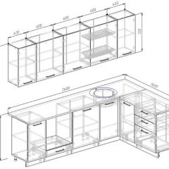 Кухонный гарнитур угловой Жемчуг 2600х1600 (Стол. 26мм) в Тюмени - tumen.mebel24.online | фото 2