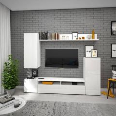 Гостиная Альфа (Белый/Белый глянец) в Тюмени - tumen.mebel24.online | фото 2
