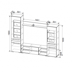 Гостиная МГС 6 Исполнение 1 (Дуб золотой/Белый глянец) в Тюмени - tumen.mebel24.online | фото 3