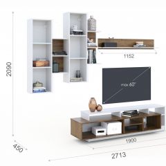 Гостиная Невио-2 + Комод 1д2в Дуб крафт золотой/Белый в Тюмени - tumen.mebel24.online | фото 2