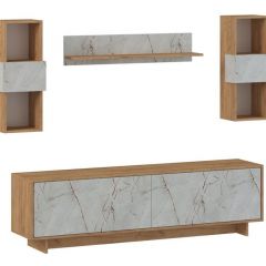 Гостиная Оскар мини (Дуб золотой/Каспий Светлый) в Тюмени - tumen.mebel24.online | фото 2
