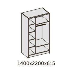 ИННЭС-5 Шкаф-купе 2-х дв. 1400 (1дв. Ф1 - бодега белая, 1дв. Ф2 - зеркало) в Тюмени - tumen.mebel24.online | фото 2