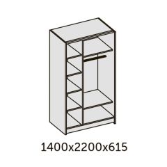 ИННЭС-5 Шкаф-купе 2-х дв. 1400 (2дв. Ф1 - венге) в Тюмени - tumen.mebel24.online | фото 2