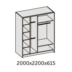 ИННЭС-5 Шкаф-купе 2-х дв. 2000 (2 дв. Ф3 - венге вст. экокожа корич) в Тюмени - tumen.mebel24.online | фото 2