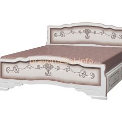 КАРИНА-6 Кровать из массива 1600 (Дуб молочный) с 2-мя ящиками в Тюмени - tumen.mebel24.online | фото 1