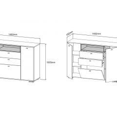 ЛАНС К303 Комод (дуб бунратти/белый) в Тюмени - tumen.mebel24.online | фото 2