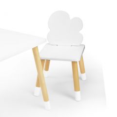 Комплект детской мебели стол и два стула Облачко (Белый/Белый/Береза) в Тюмени - tumen.mebel24.online | фото 1