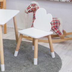 Комплект детской мебели стол и два стула Облачко (Белый/Белый/Береза) в Тюмени - tumen.mebel24.online | фото 3