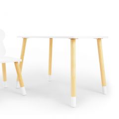 Комплект детской мебели стол и стул Облачко (Белый/Белый/Береза) в Тюмени - tumen.mebel24.online | фото