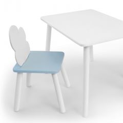 Комплект детской мебели стол и стул Облачко (Белый/Голубой/Белый) в Тюмени - tumen.mebel24.online | фото