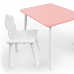 Комплект детской мебели стол и стул Облачко (Розывый/Белый/Белый) в Тюмени - tumen.mebel24.online | фото