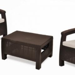 Комплект мебели Корфу Уикенд (Corfu Weekend) коричневый - серо-бежевый * в Тюмени - tumen.mebel24.online | фото