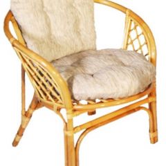 Кресло Багама, подушки светлые обычные шенил (Мёд) в Тюмени - tumen.mebel24.online | фото 1