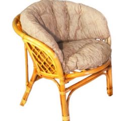 Кресло Багама, подушки светлые полные шенил (Мёд) в Тюмени - tumen.mebel24.online | фото 1
