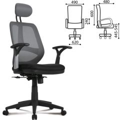 Кресло BRABIX "Saturn ER-400" (черное/серое) 530871 в Тюмени - tumen.mebel24.online | фото 2