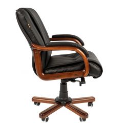 Кресло для руководителя CHAIRMAN  653 М (Кожа) Черное в Тюмени - tumen.mebel24.online | фото 3
