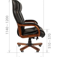Кресло для руководителя CHAIRMAN  653 (Кожа) Черное в Тюмени - tumen.mebel24.online | фото 4