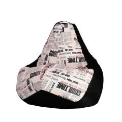 Кресло-мешок XL Газета-Black в Тюмени - tumen.mebel24.online | фото