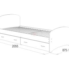 Кровать-6 одинарная с 2-мя ящиками (800*2000) в Тюмени - tumen.mebel24.online | фото 2