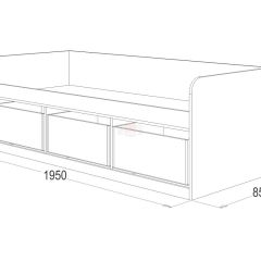 Кровать-8 одинарная с 3-мя ящиками (800*1900) ЛДСП в Тюмени - tumen.mebel24.online | фото 3