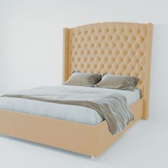 Кровать Берлин ЛЮКС с ПМ 2000 (экокожа бежевая) в Тюмени - tumen.mebel24.online | фото