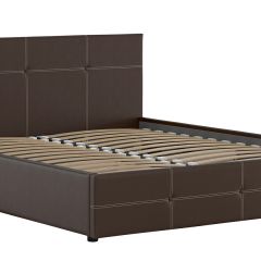 Кровать двойная Синди 160 + ортопед + ПМ + дно (арт. Марика 468 к/з (шоколад)) в Тюмени - tumen.mebel24.online | фото 2
