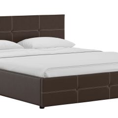 Кровать двойная Синди 160 + ортопед + ПМ + дно (арт. Марика 468 к/з (шоколад)) в Тюмени - tumen.mebel24.online | фото