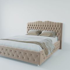 Кровать Нягань с ПМ 1200 (велюр светло-серый) в Тюмени - tumen.mebel24.online | фото