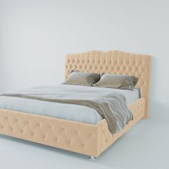 Кровать Нягань с ПМ 1600 (экокожа бежевая) в Тюмени - tumen.mebel24.online | фото 2