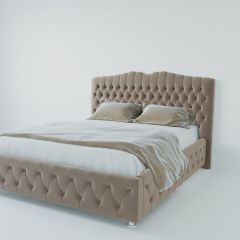 Кровать Нягань с ПМ 1600 (велюр серый) в Тюмени - tumen.mebel24.online | фото