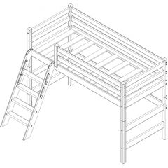 Кровать полувысокая с наклонной лестницей Соня (Вариант 6) в Тюмени - tumen.mebel24.online | фото 4