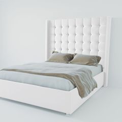 Кровать Венеция ЛЮКС с ПМ 1200 (экокожа белая) в Тюмени - tumen.mebel24.online | фото 2