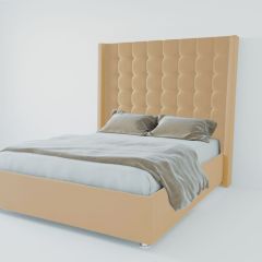 Кровать Венеция ЛЮКС с ПМ 2000 (экокожа бежевая) в Тюмени - tumen.mebel24.online | фото 2
