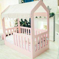 Кровать-домик без ящика 800*1600 (Розовый) в Тюмени - tumen.mebel24.online | фото