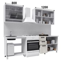 Кухня ДИОР 2 м со стеклом (белый/дуб крафт белый) в Тюмени - tumen.mebel24.online | фото 2