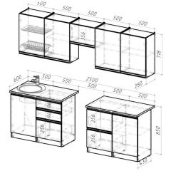 Кухонный гарнитур Адажио мега 2500 мм в Тюмени - tumen.mebel24.online | фото 2