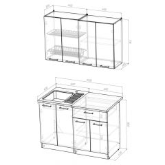 Кухонный гарнитур Лариса лайт 1 1200 мм в Тюмени - tumen.mebel24.online | фото 2
