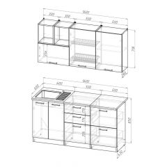 Кухонный гарнитур Надежда стандарт 4 1600 мм в Тюмени - tumen.mebel24.online | фото 2