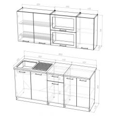 Кухонный гарнитур Ольга макси 3 1800 мм в Тюмени - tumen.mebel24.online | фото 2