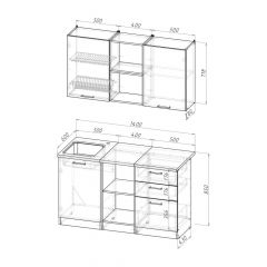 Кухонный гарнитур Ольга медиум 4 1400 мм в Тюмени - tumen.mebel24.online | фото 2