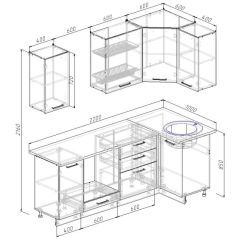 Кухонный гарнитур угловой Бланка 2200х1000 (Стол. 26мм) в Тюмени - tumen.mebel24.online | фото 3