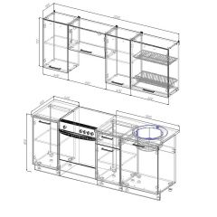 Кухонный гарнитур Вегас 2000 (Стол. 26мм) в Тюмени - tumen.mebel24.online | фото 3