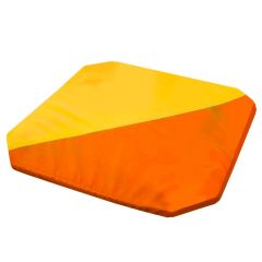 Мат гимнастический 1,3x1,3x0,05м складной скошенные углы цв.оранжевый-желтый в Тюмени - tumen.mebel24.online | фото